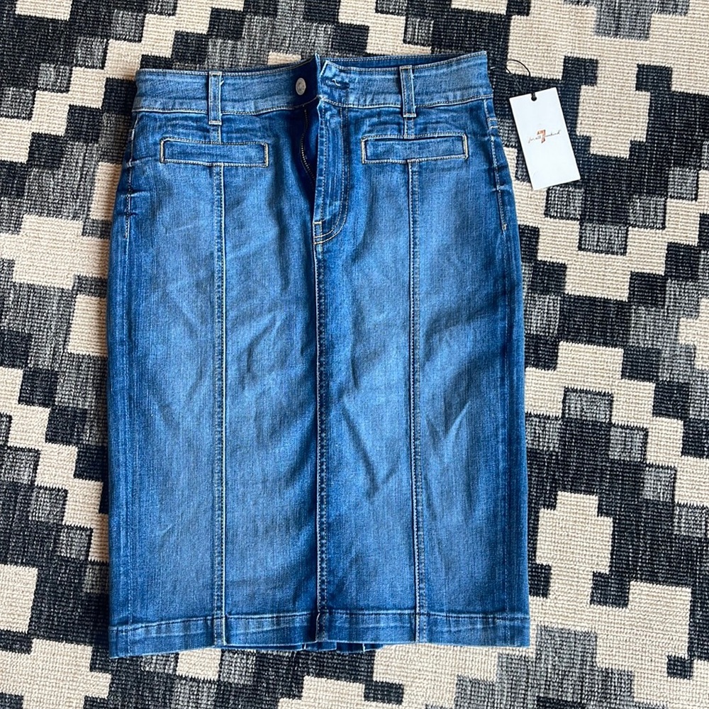 7 for All Mankind denim pencil skirt